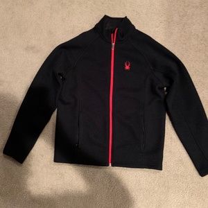 Men's - Black/Red Spyder Light Zip Jacket - Medium